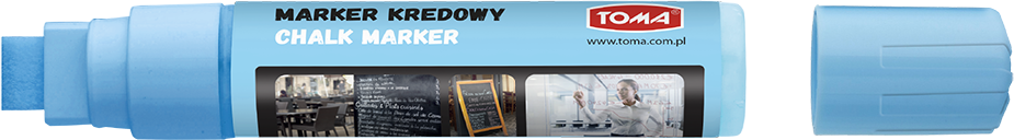 Marker kredowy Toma, TO-290, ścięta, 8x15mm, niebieski