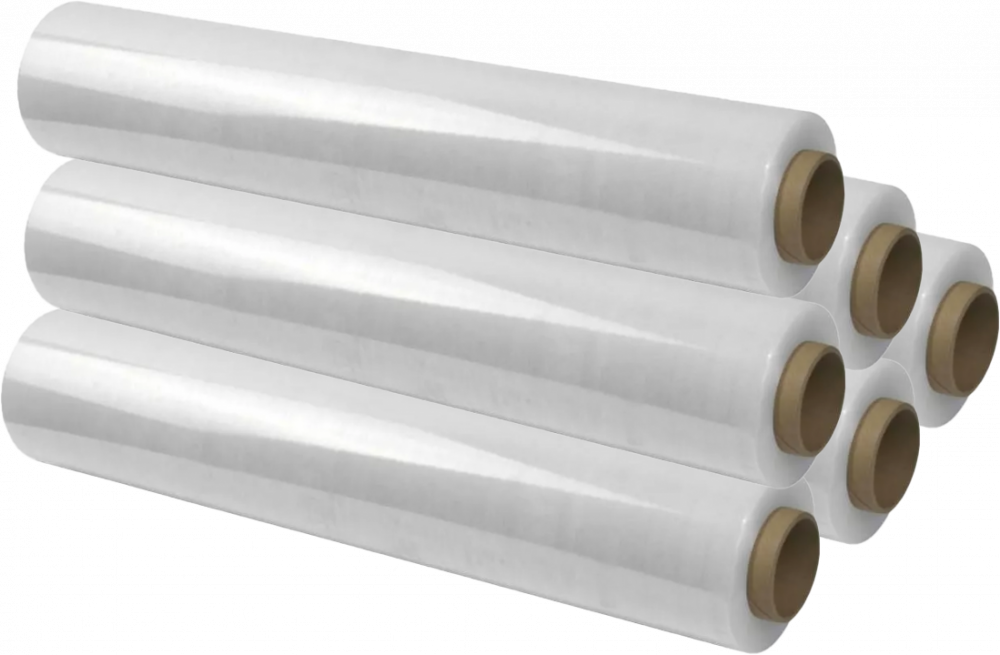 6x Folia zabezpieczająca stretch, 0.5x118m, 1.25kg netto, 23μm, przezroczysty