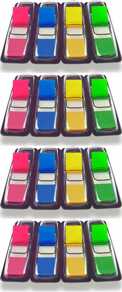 4x Zakładki samoprzylepne Post-it, indeksujące, 12x43mm, 4x35 sztuk, mix kolorów