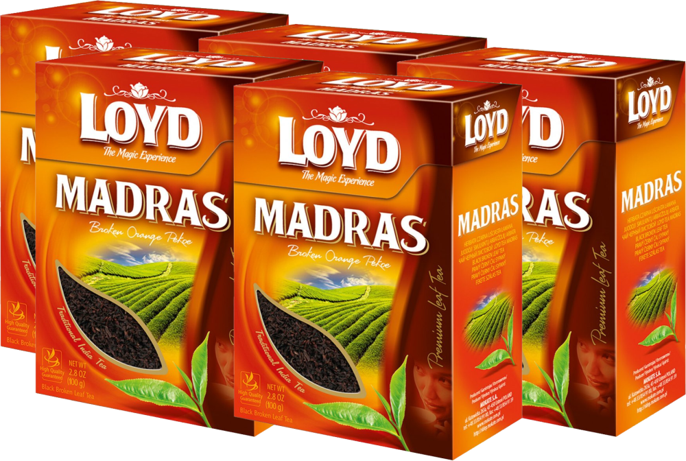 5x Herbata czarna liściasta Loyd Madras, 100g