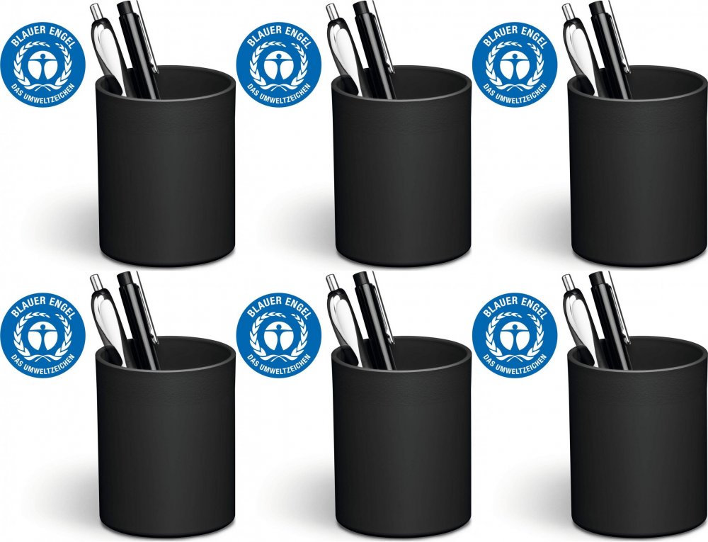 6x Pojemnik na długopisy Durable Eco, 80x102mm, czarny