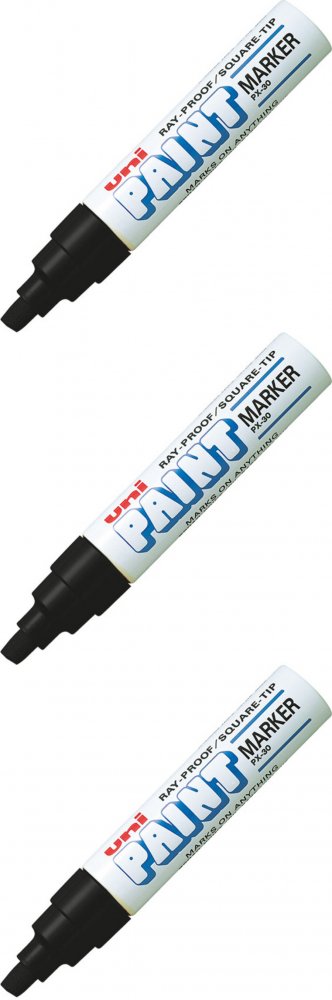 3x Marker olejowy Uni PX-30, ścięta, 8.5mm, czarny