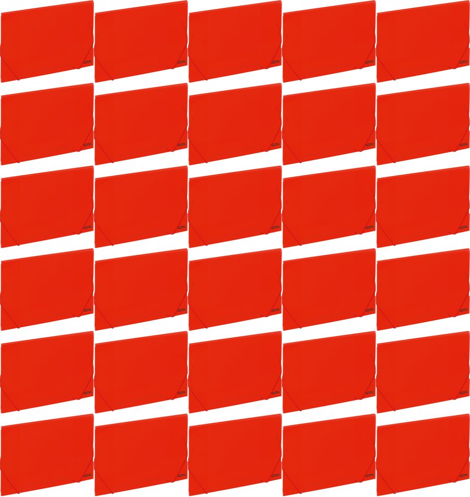 40x Teczka plastikowa z gumką Grand ZP-041, A4, czerwony