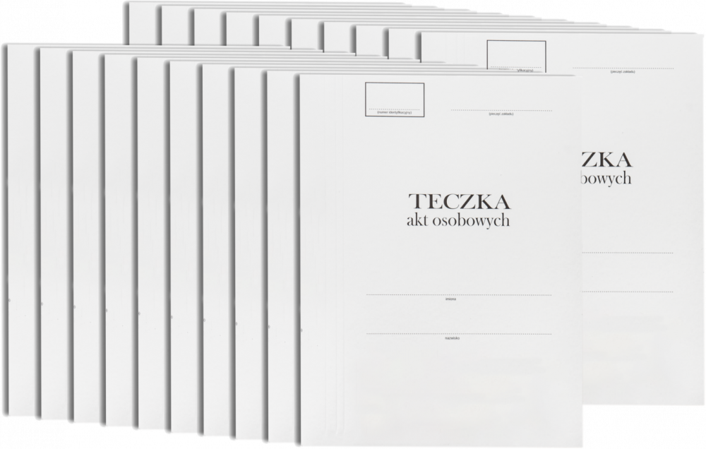 20x Teczka do akt osobowych Barbara, A4, tekturowa, 300g/m2, 5 przekładek ABCDE, biały