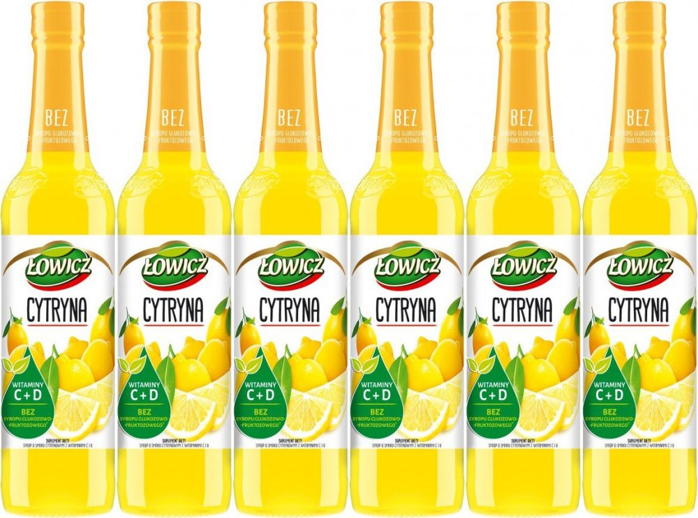 6x Syrop Łowicz, cytrynowy, 400ml