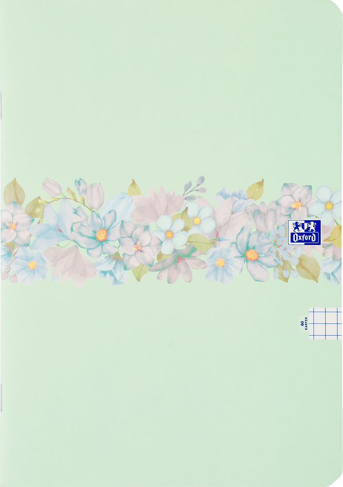 Zeszyt w kratkę Oxford Flowers, A4, miękka oprawa, 60 kartek, mix wzorów