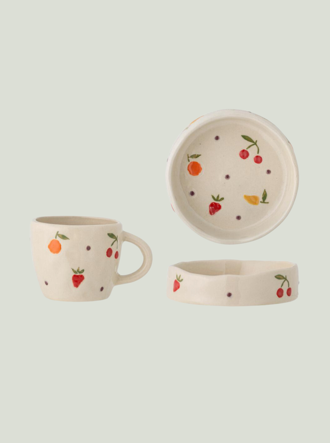 Zestaw naczyń Tatiana, biały, kamionka BLOOMINGVILLE MINI