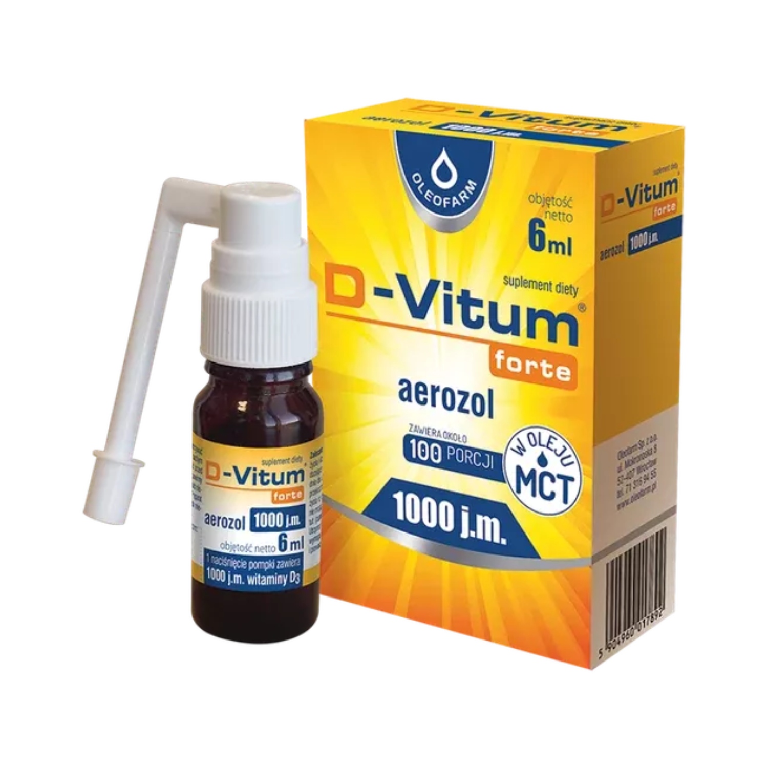 D-vitum forte 1000 j.m., aerozol, 6 ml