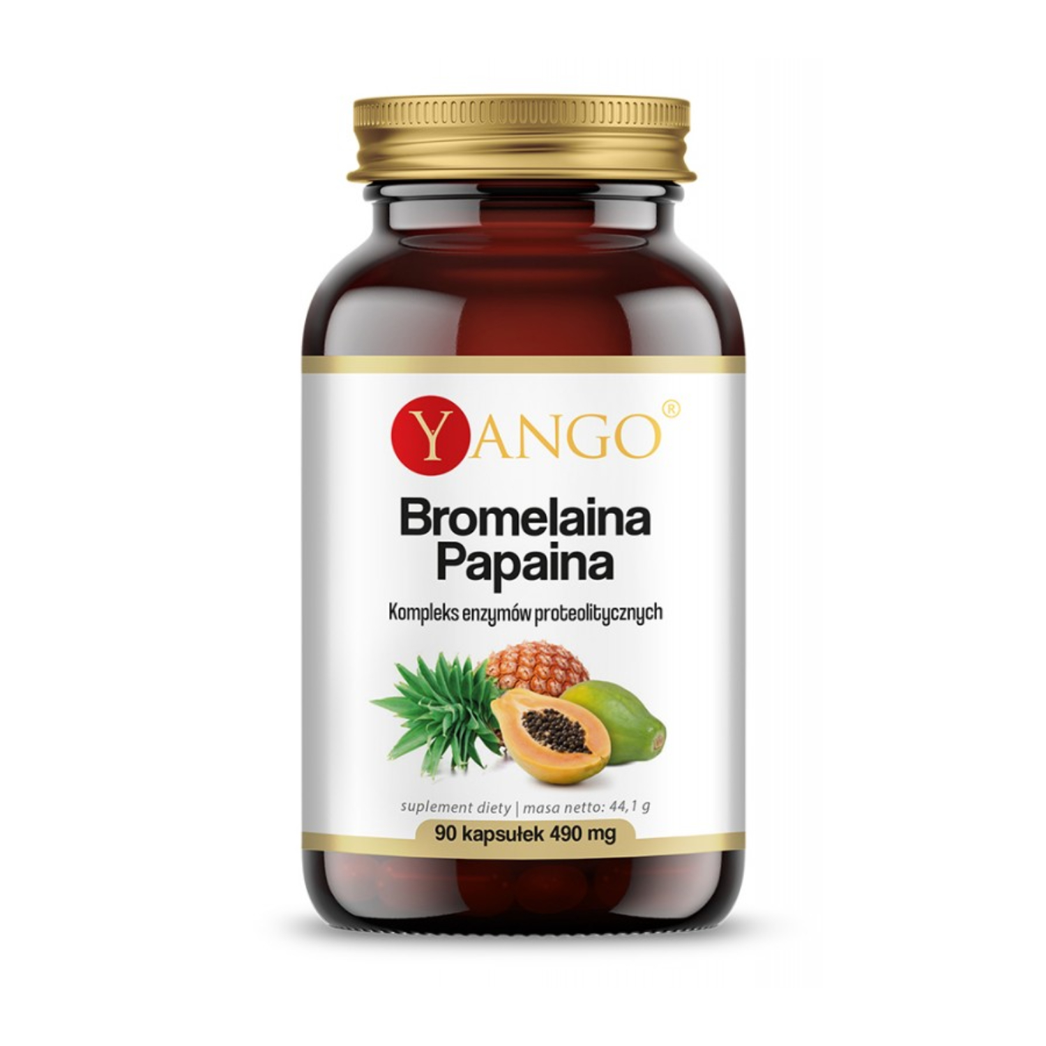 Yango bromelaina papaina, 90 kapsułek