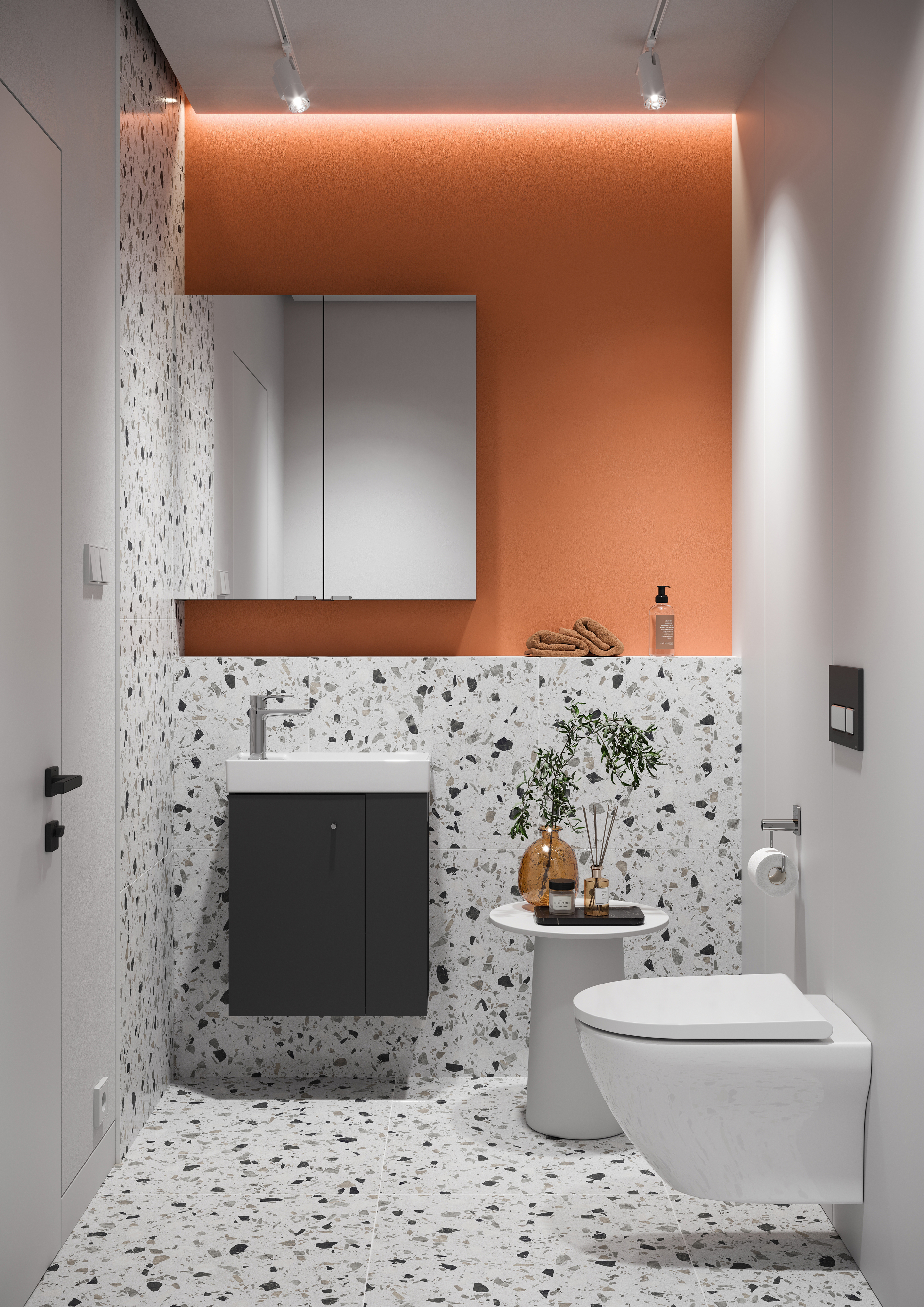 Cersanit Larga szafka 49,2x21,5x55,1 cm podumywalkowa wisząca antracyt S164-056-DSM