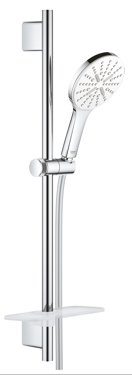 Grohe Rainshower SmartActive 130 zestaw prysznicowy z drążkiem ścienny chrom/biały 26577LS0