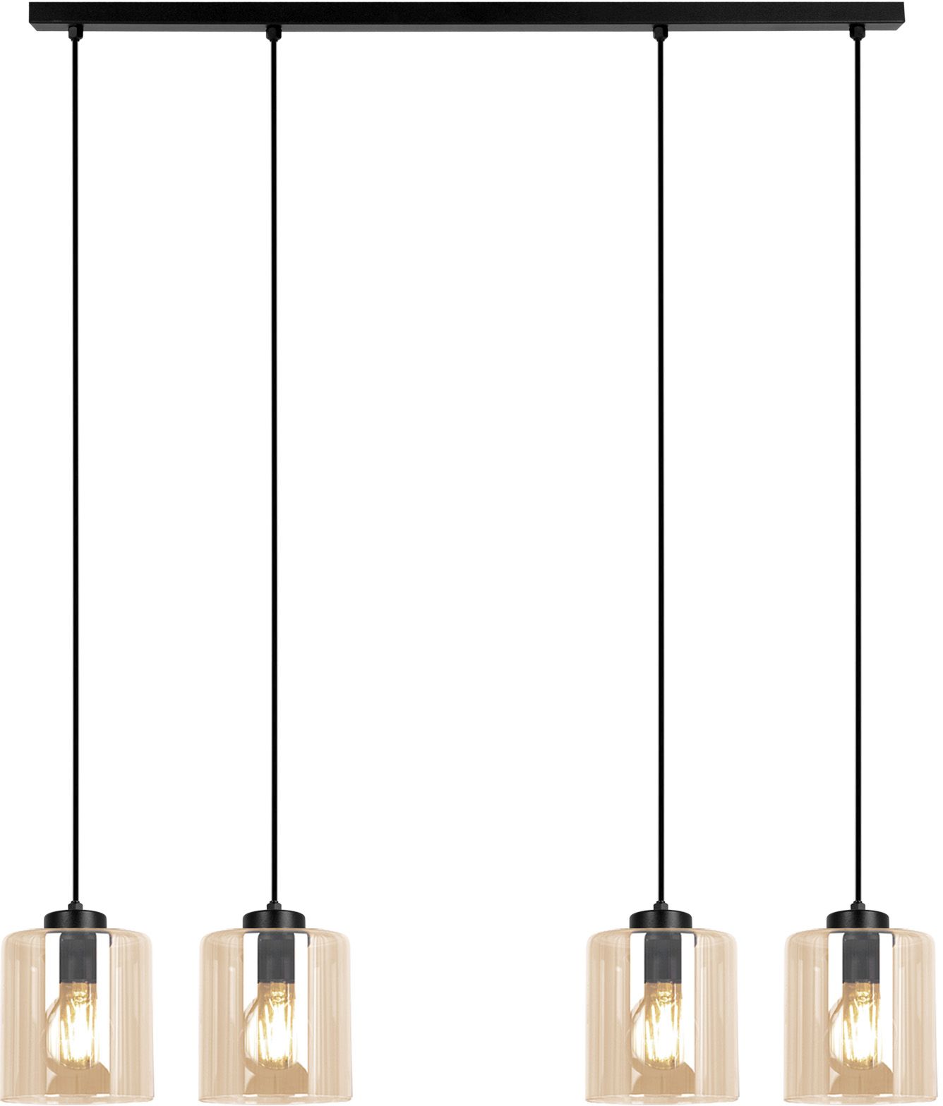 Kaja Soro lampa wisząca 4x15 W czarna-bursztynowa K-5571