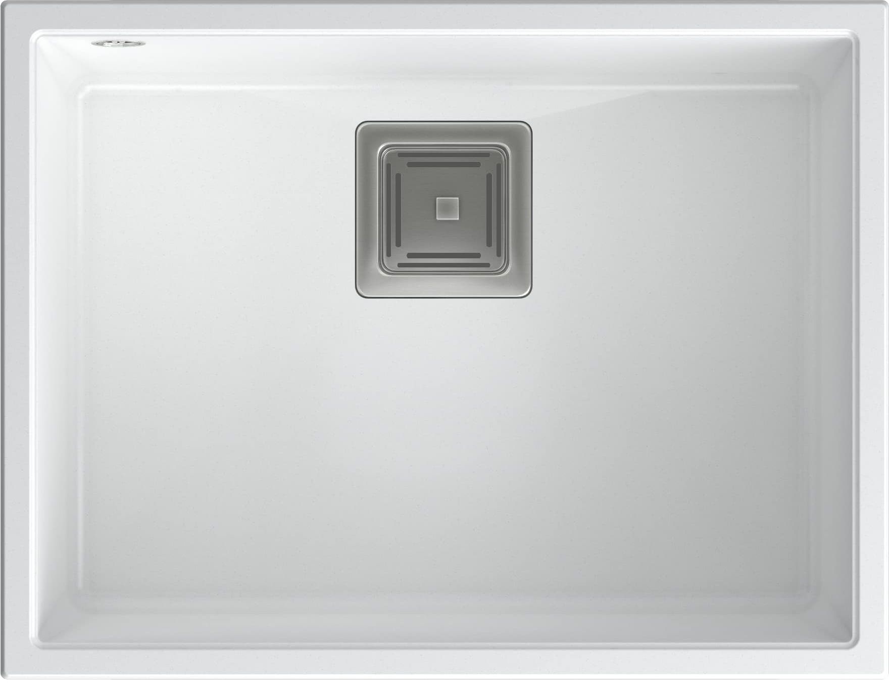 Quadron David 50 komora podwieszana 55x42 cm snow white/stal HQD5542U1-BS