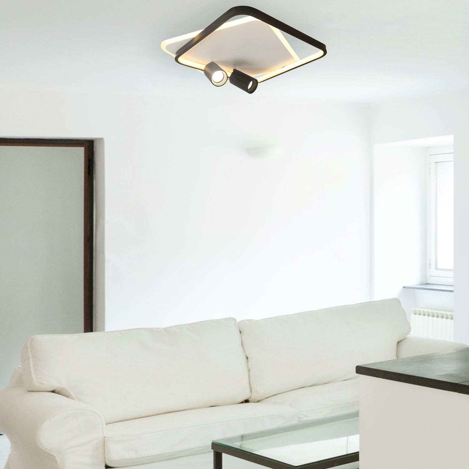 Light Prestige Parma lampa podsufitowa 2x8 W czarna LP-0612/2CSquareBK