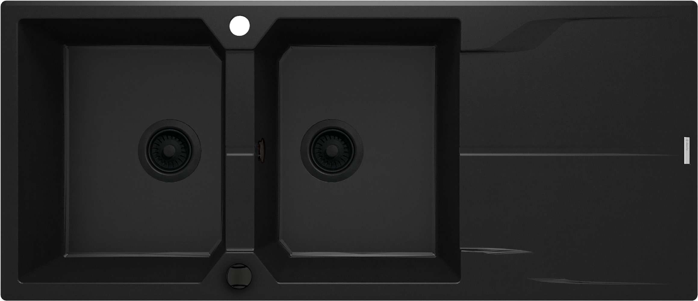 Deante Andante zlewozmywak granitowy 116x50 cm czarny ZQNN213