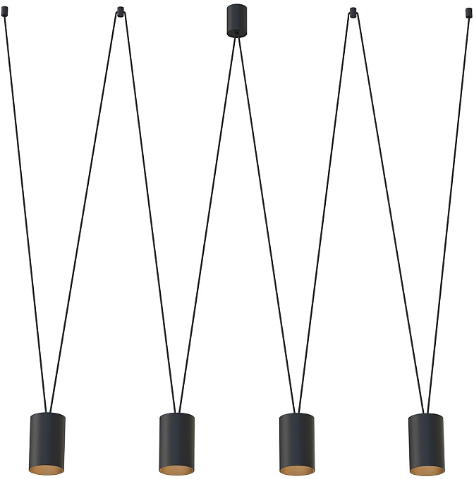 Nowodvorski Lighting More Tone lampa wisząca 4x10 W czarna-złota 7814