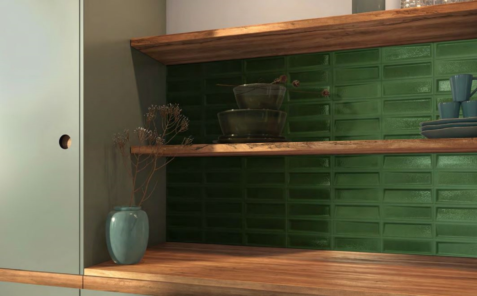 Peronda Harmony Levels Green płytka ścienna 40x20 cm