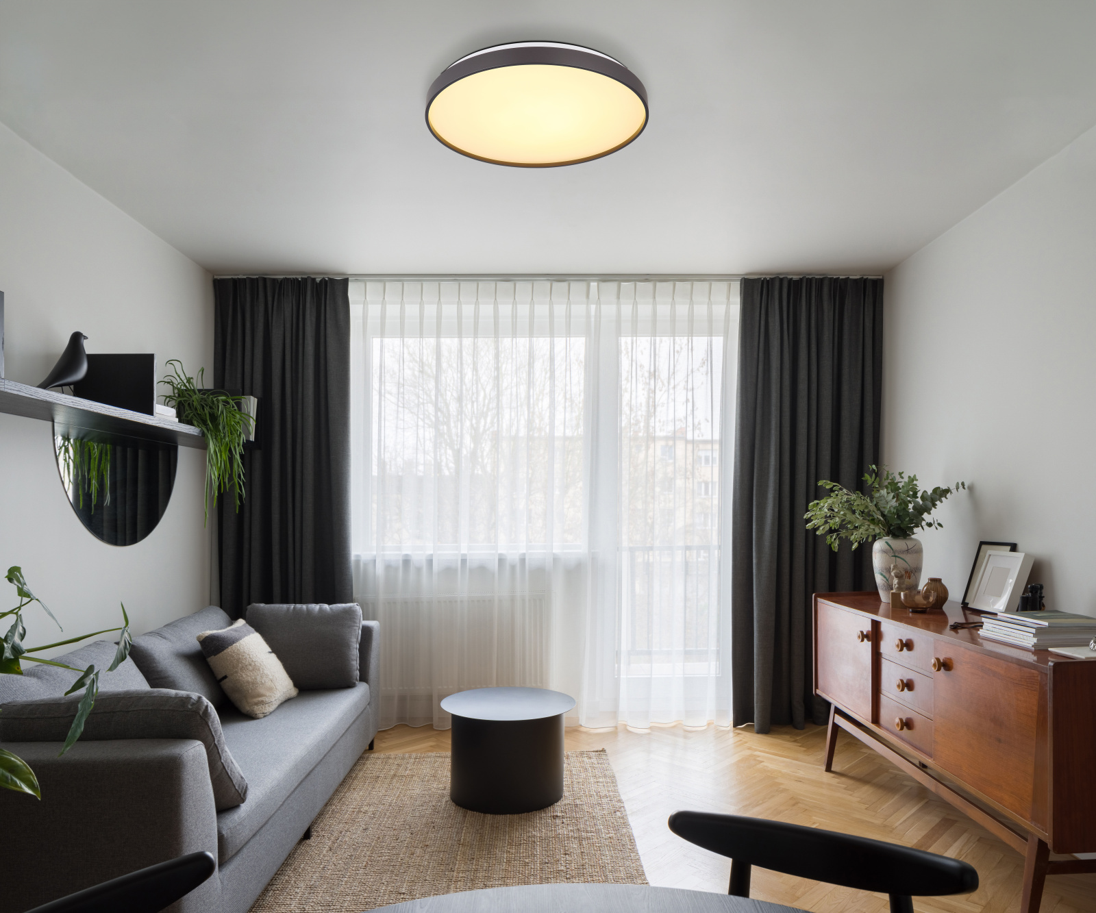 Globo Lighting Eclypse plafon 1x24 W biały-antracyt 41262-24