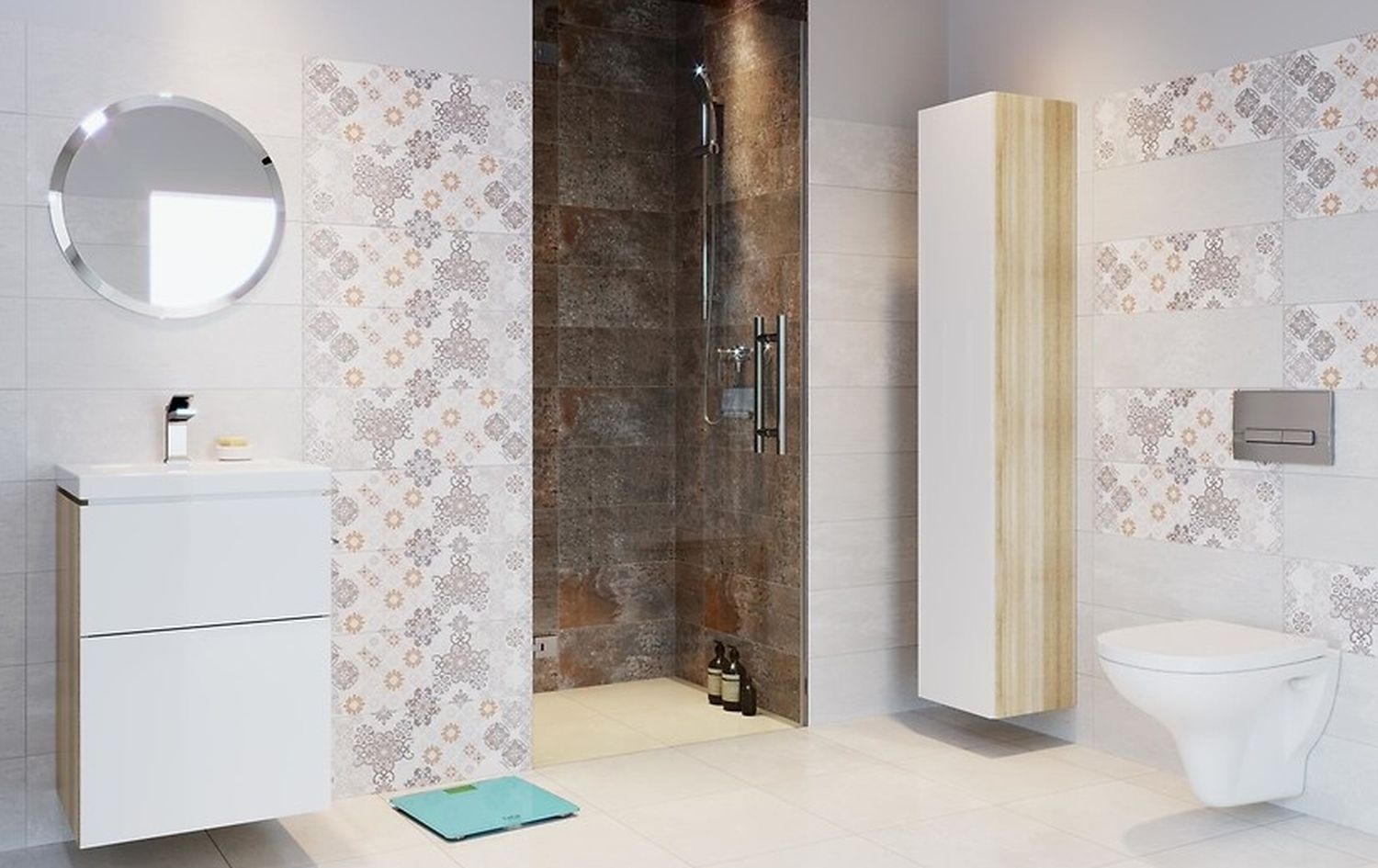 Cersanit Mystery Land inserto patchwork dekor ścienny 20x60 cm