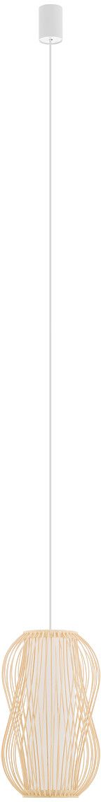 Nowodvorski Lighting Puket lampa wisząca 1x25 W biała-drewno 11162