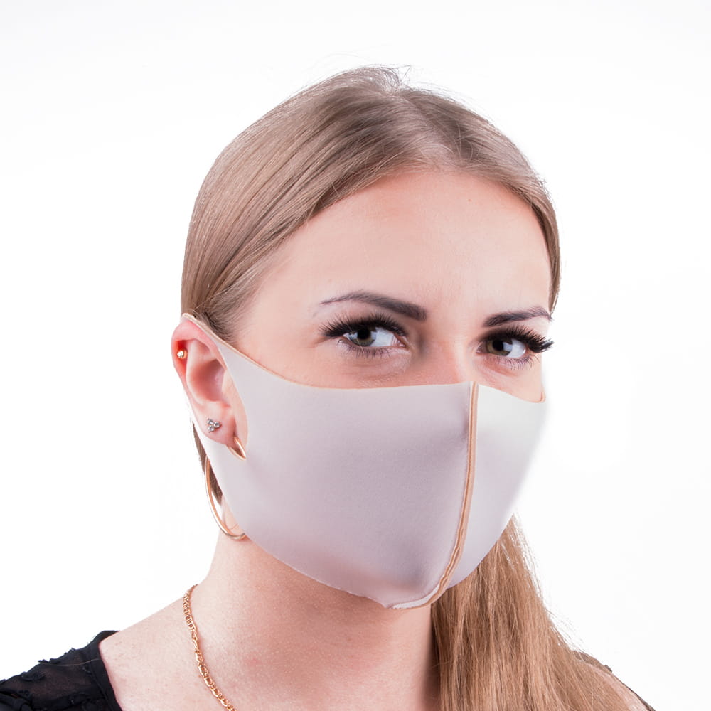 Maska maseczka ochronna wielokrotnego użytku neoprenowa piankowa beżowa rozm L/XL 1 szt