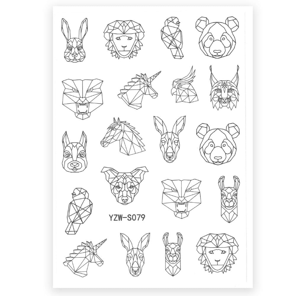 Naklejki do paznokci samoprzylepne zwierzęta YZW-S079