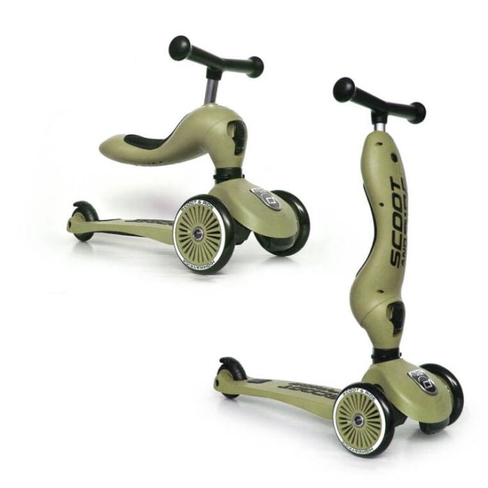 ScootandRide Highwaykick1 - hulajnoga, jeździk 2 w 1-Olive