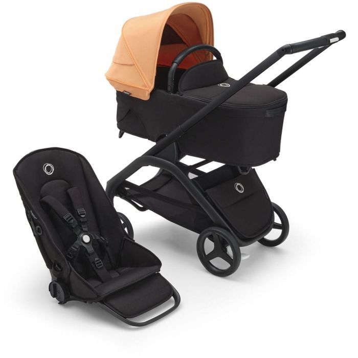 Bugaboo Dragonfly - wózek głęboko-spacerowy 2w1-Black-Island Coral-Midnight Black