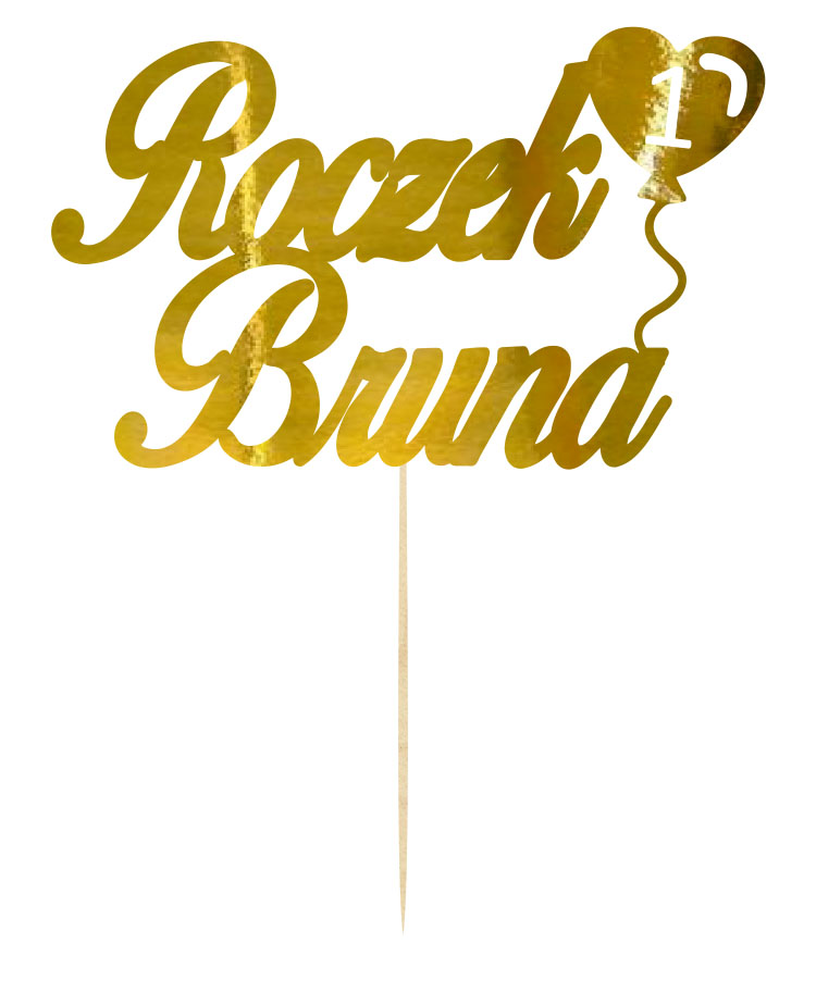 Topper napis lustrzany na tort Roczek z imieniem