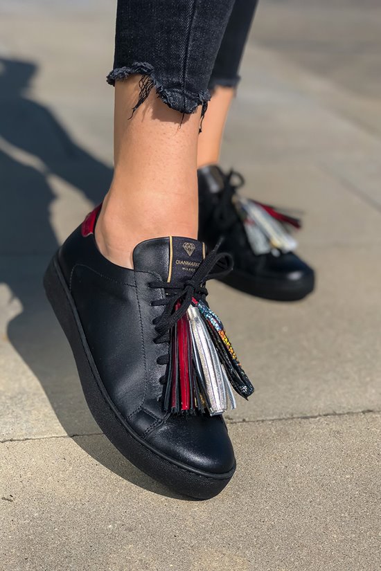 Sneakers 114/3 Czarny/bordo