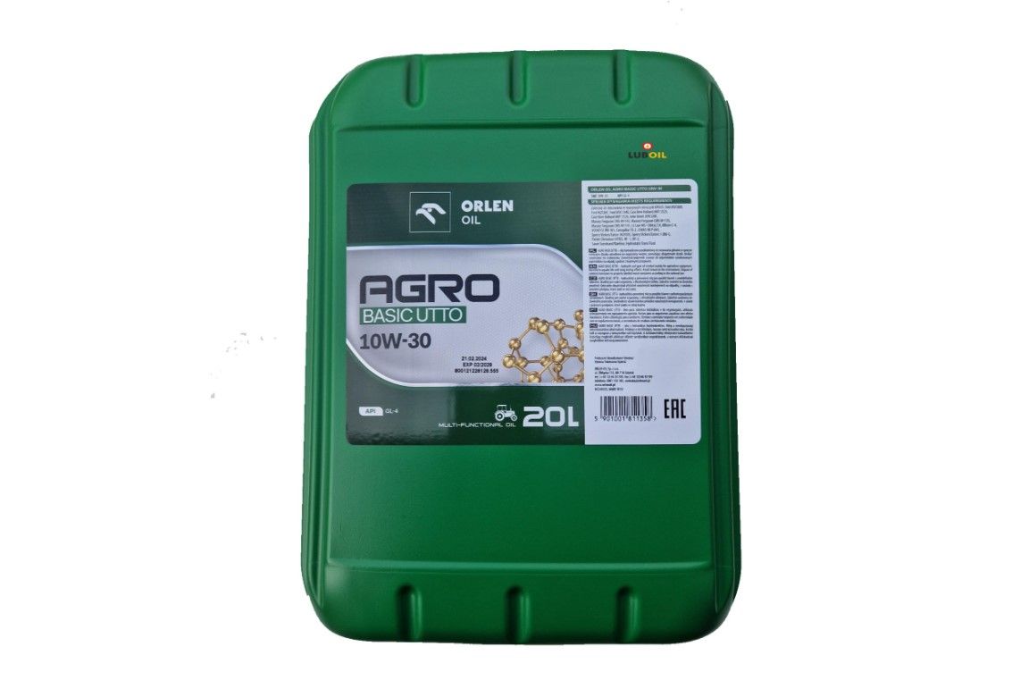Agro UTTO 10W‐30 – 20 L – uniwersalny olej hydrauliczno‐przekładniowy – ORLEN