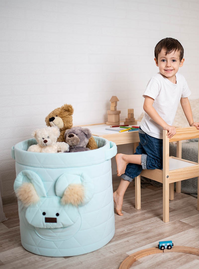 Kosz na zabawki Teddy Triangles Aquamarine