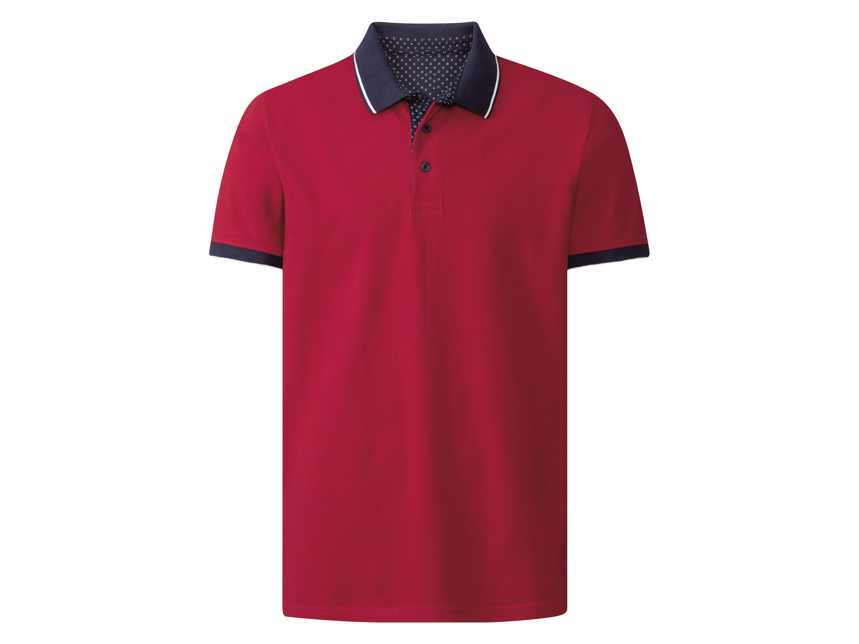 Livergy Koszulka polo męska z bawełny, slim fit S 44/46, Czerwony