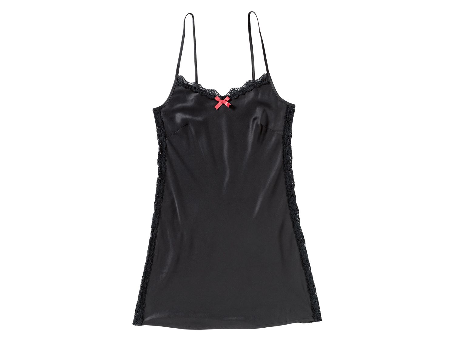 Esmara Lingerie Damska satynowa koszula nocna Czarny, 34