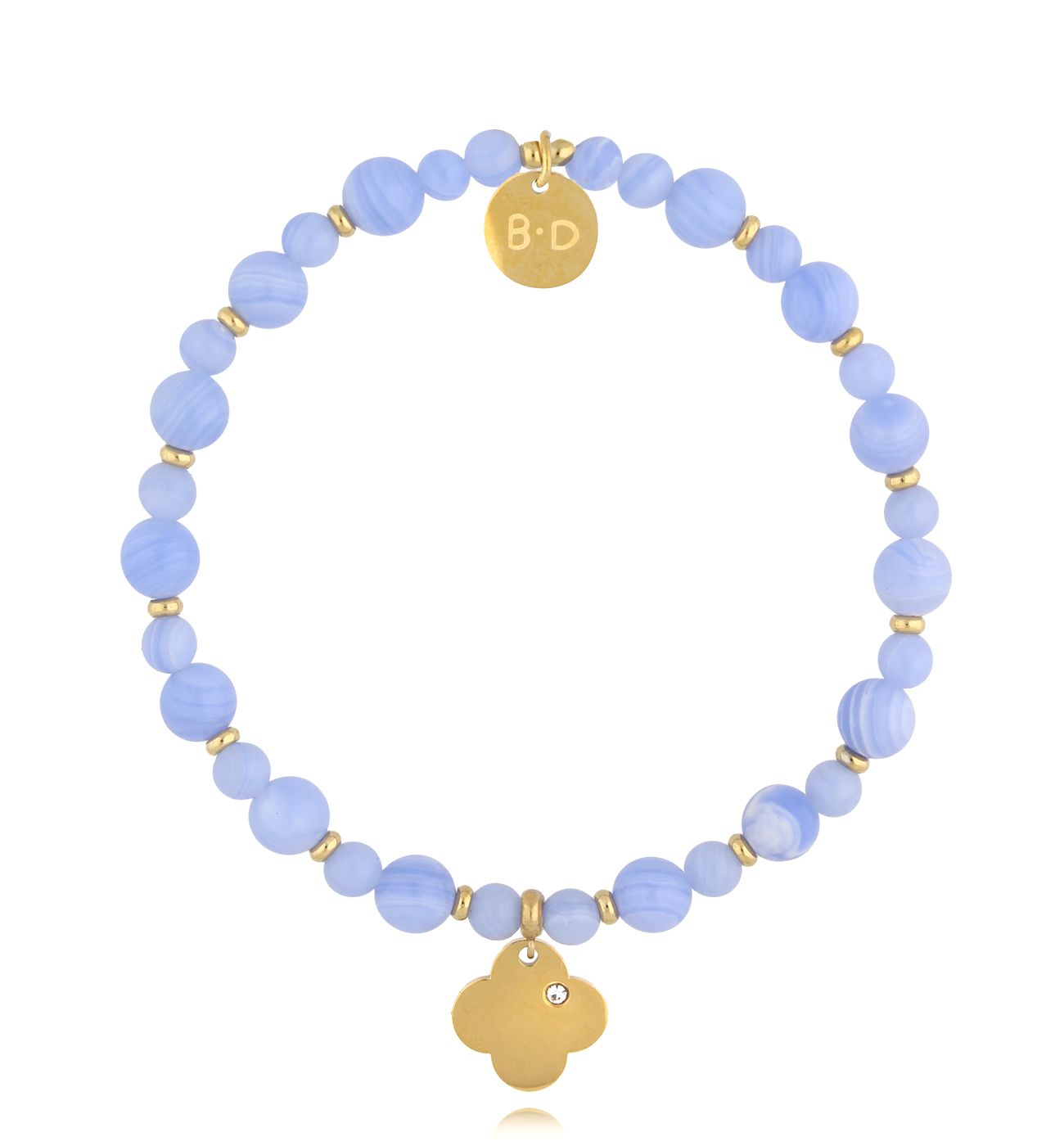 Bransoletka niebieska z koniczynką Sariah - By Dziubeka