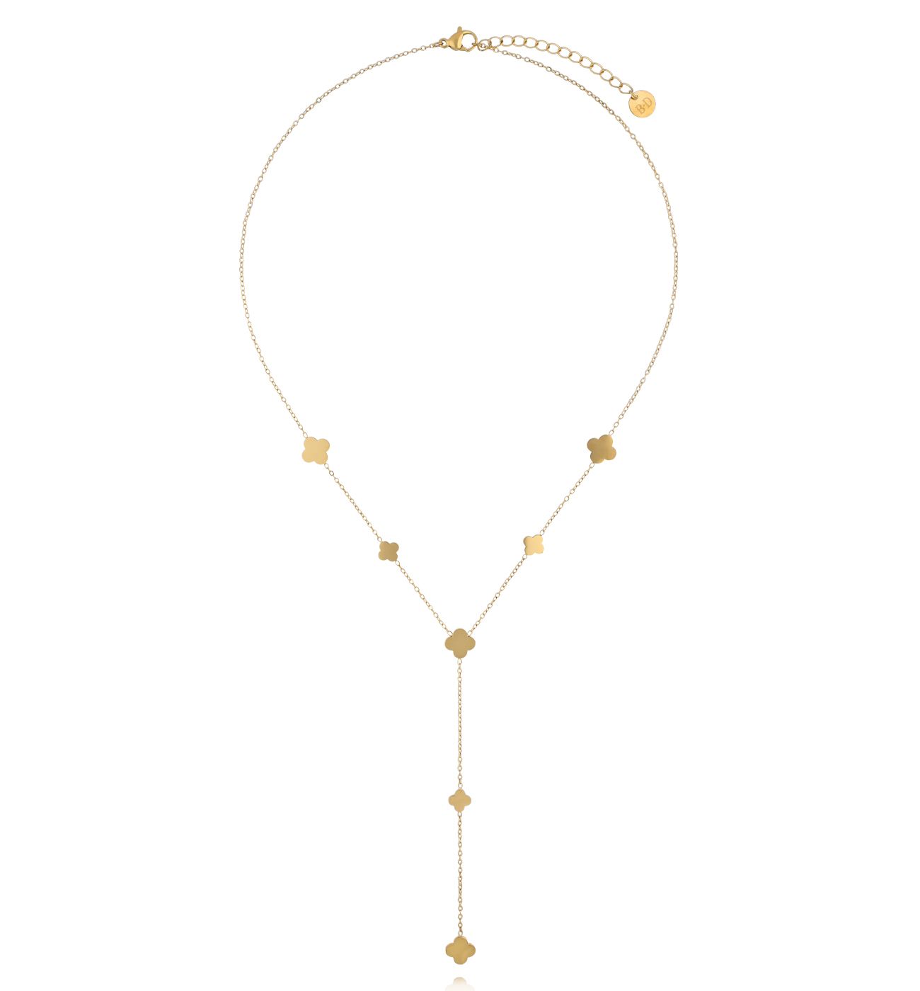 Naszyjnik z motywem koniczynek i krawatką NSY0886 - By Dziubeka