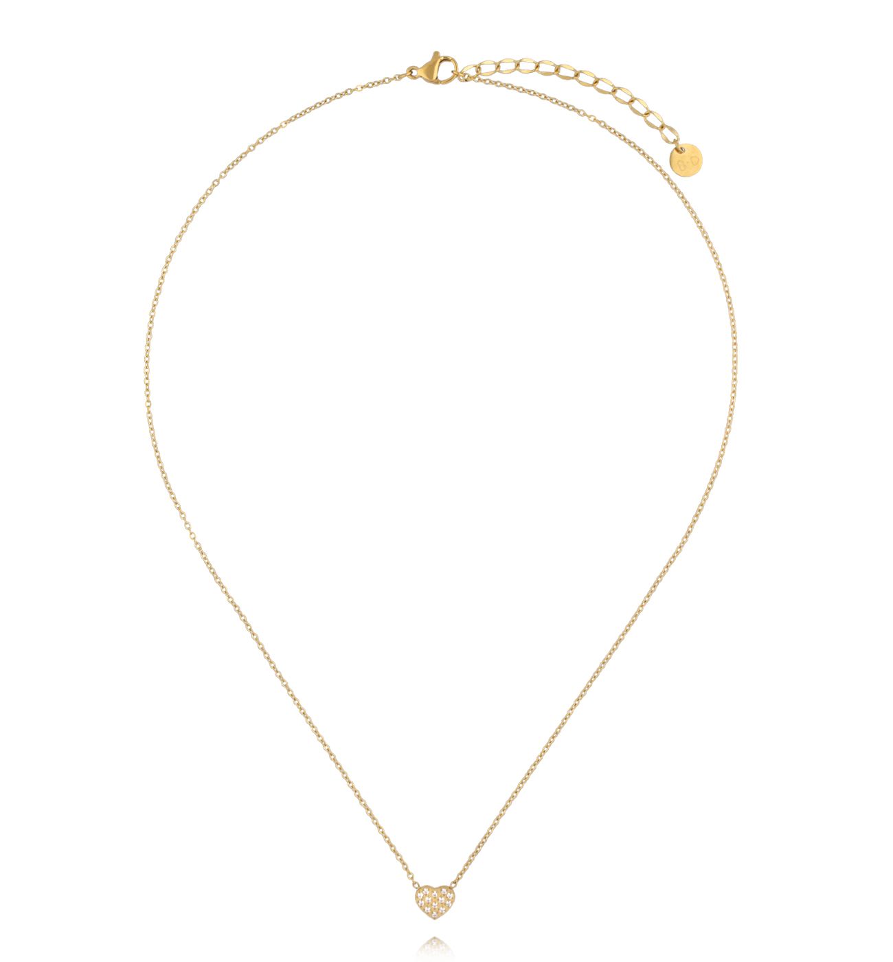 Naszyjnik z serduszkiem wysadzanym cyrkoniami NSY0628