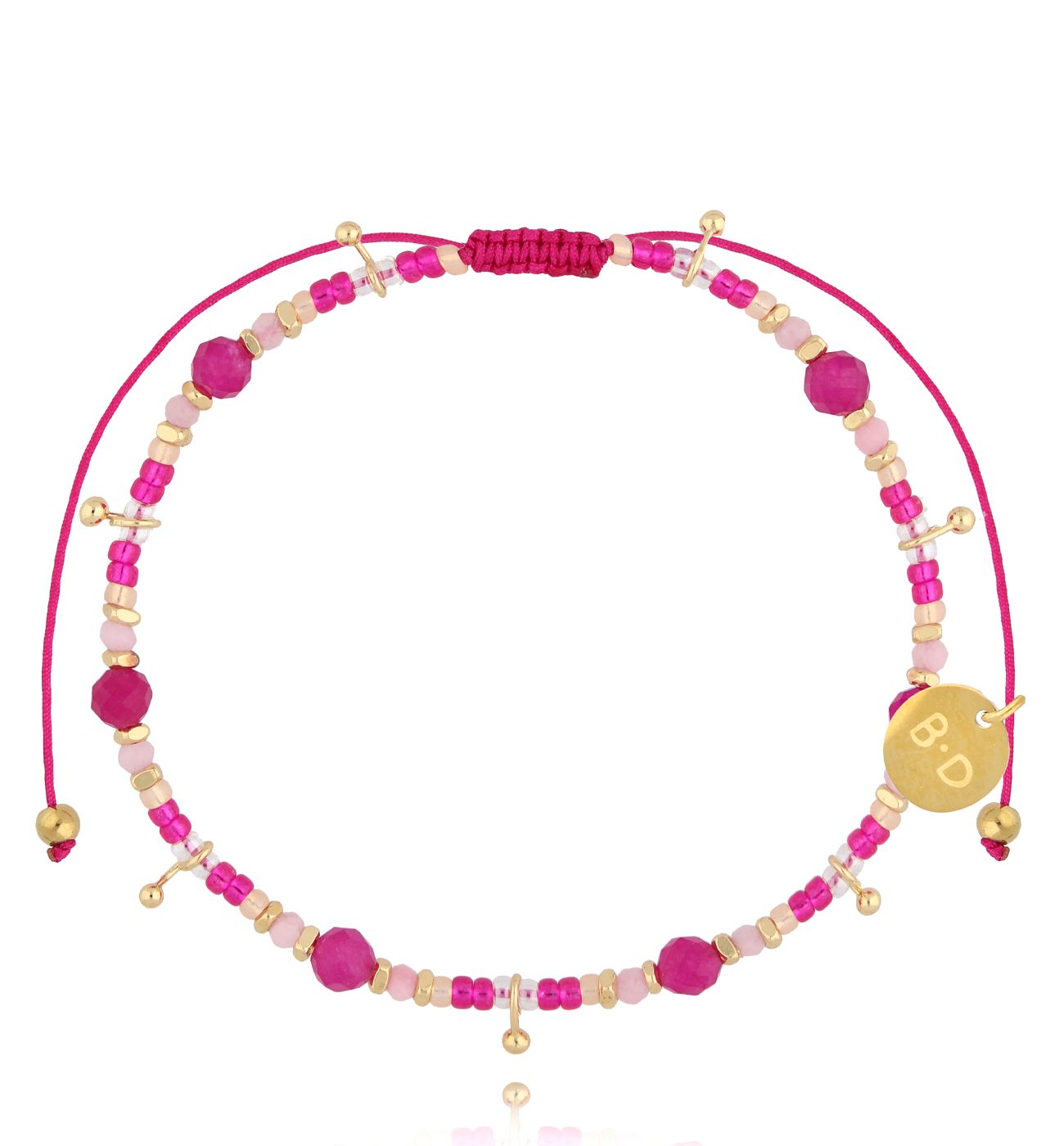 Bransoletka fuksjowa z jadeitami BMT0247 - By Dziubeka