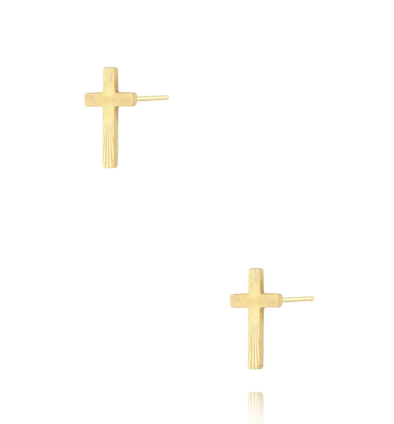 Kolczyki krzyżyki złote KCA0060 - By Dziubeka