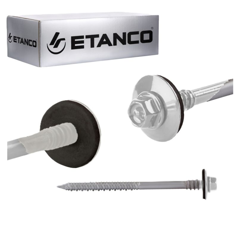 Wkręty dachowe Klimas GTRW SP A19 malowane RAL 9010 z podkładką EPDM 6,4/7,0x100 mm 100szt