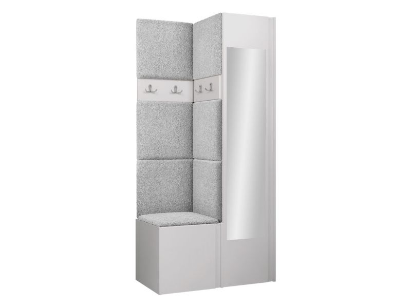 Garderoba MIRJAN 24 Orion XXV biały + szara bukla 1 kpl.