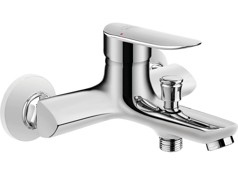 Bateria Wannowa Laveo Ścienna Appia Głowica ceramiczna Chrom 1 szt.