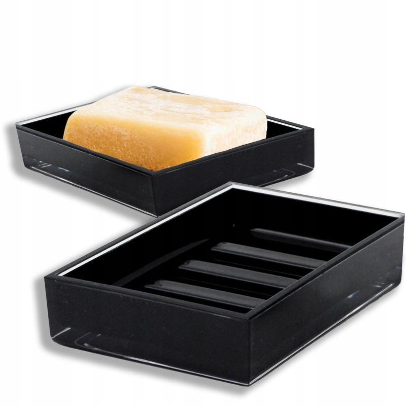 Mydelniczka łazienkowa Rodeno czarna prostokątna 1 szt.