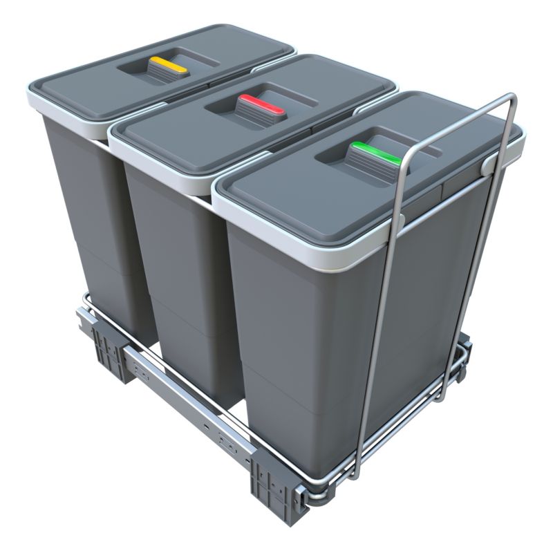 Sortownik na śmieci Elletipi Ecofil do szafki 3 kosze 12l+12l+12l - 1 kpl