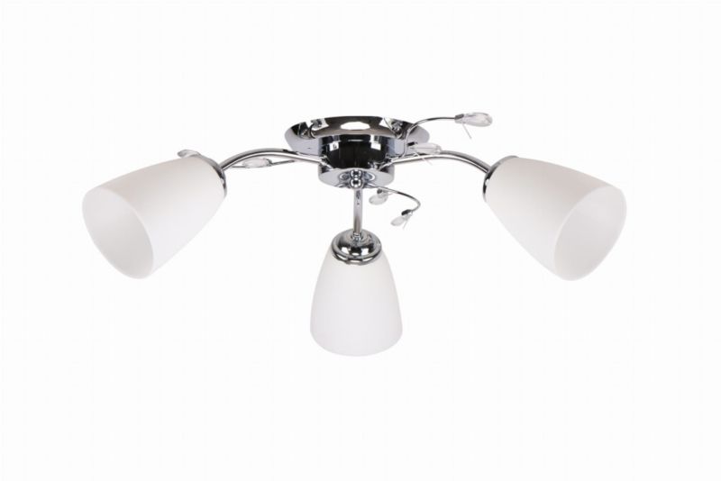 Lampa sufitowa wisząca Candellux Ursella chromowana biała wym: 18 x 58 x 58 cm 3xE14 x 40W 1 szt.