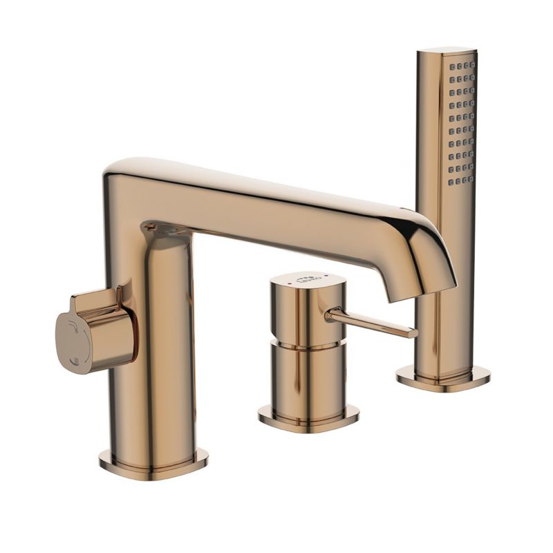 Bateria Wannowa Laveo Stojąca Pola Trzy Otworowa Złota 1 szt.