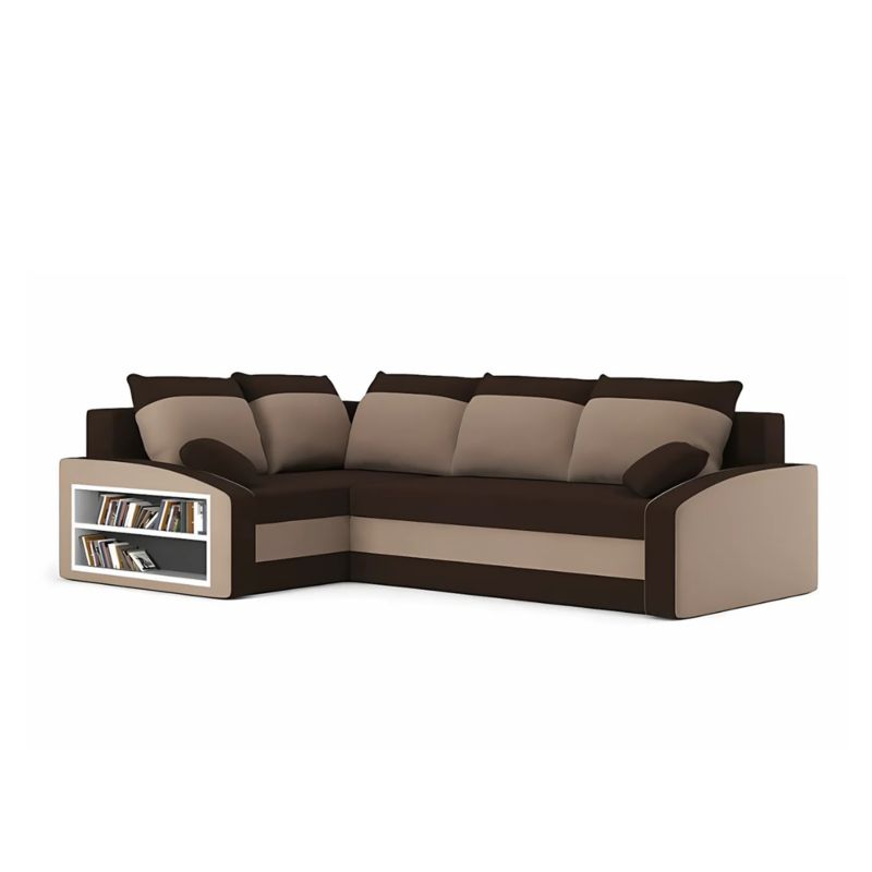 Narożnik TYLETEGOTU rozkładany półka w lewym mikrofaza lewy LUSSO brąz 1 szt