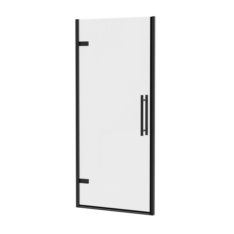 Jednoczęściowe drzwi prysznicowe uchylne Ravak COOL COSD1 90 czarne szkło transparent 1szt