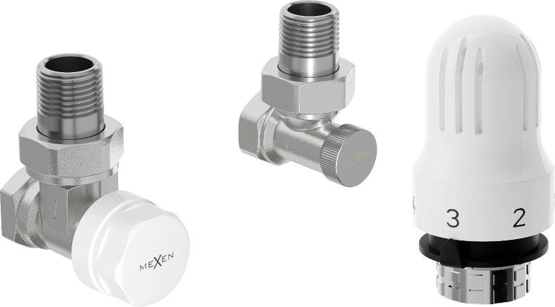 Zestaw termostatyczny kątowy Mexen G04 nikiel W913-012-948-01 1 szt.