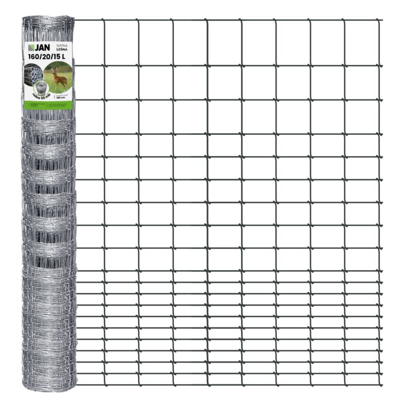 Siatka leśna ogrodzeniowa Z.P.H. JAN 160/20/15 l 50m gęsta na kury dzika łosia 1 szt.